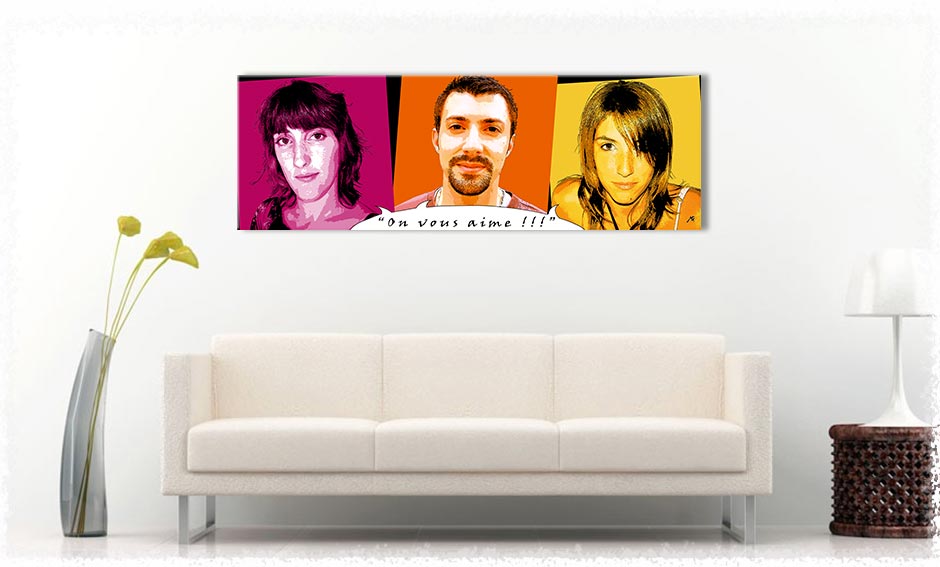Un portrait trio pop monochrome