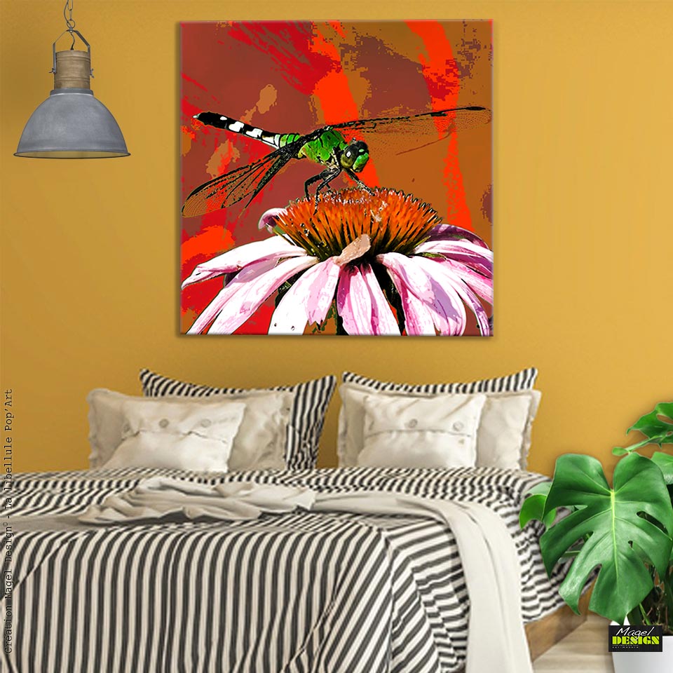 Portrait sur la faune, une libellule pour chambre de jeune fille