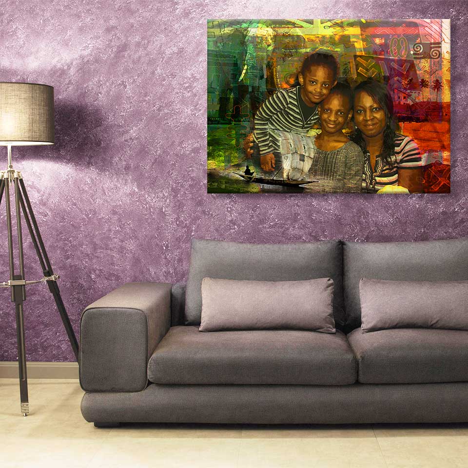 Portrait de famille sur le thème de l'Afrique, pays d'origine